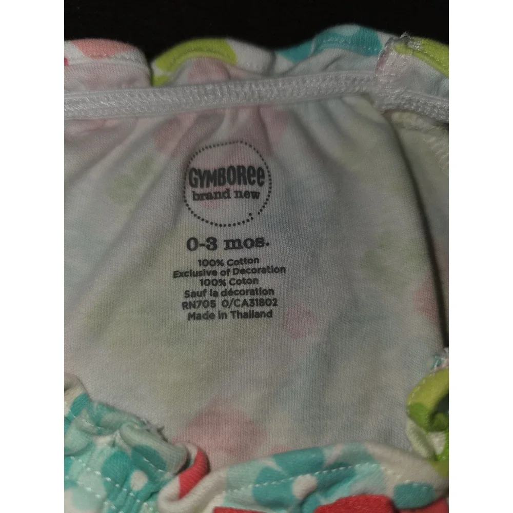 Gymboree layette line coral cutie floral bubble romper size 0‎ 3 months